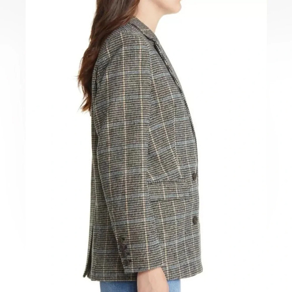 Rails Cody Blazer Jacket Women Sand Ash Houndstooth Brown Size Large nwt - Picture 3 of 16